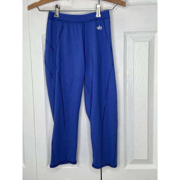 ALO Yoga Pants - ALO COOLFIT Yoga Electric Blue Capri Leggings Medium Small‎